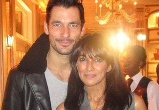 David Gandy and Jackie St. Clair, Aspinal of London Press Show 2017, wearing Marc Jacobs